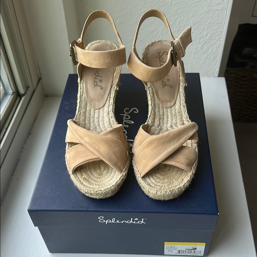 Splendid Fairfax Women's Tan Wedge Sandals 7.5